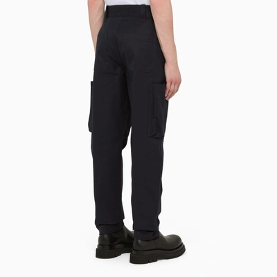 Shop Alexander Mcqueen Navy Cargo Trousers In Blue