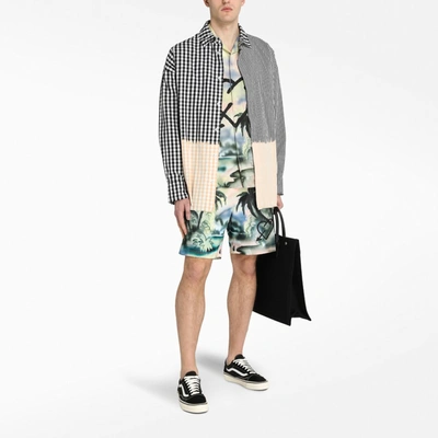 Palm Angels Paradise Print Drawstring Mesh Shorts In Multicolor