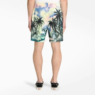 Palm Angels Paradise Print Drawstring Mesh Shorts In Multicolor