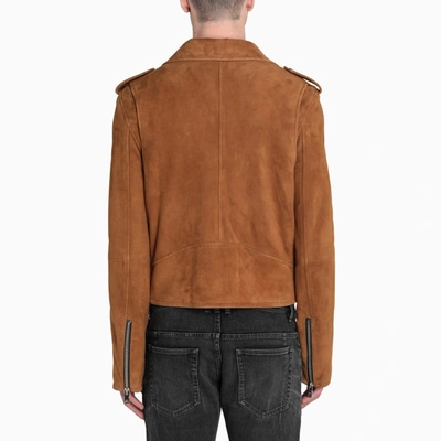 Shop Amiri Tobacco Suede Jacket In Brown