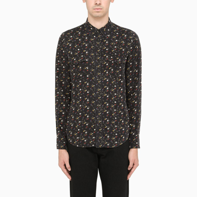 Shop Saint Laurent Black Casual Shirt In Multicolor