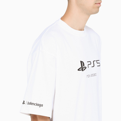 Shop Balenciaga White T-shirt With Contrasting Print