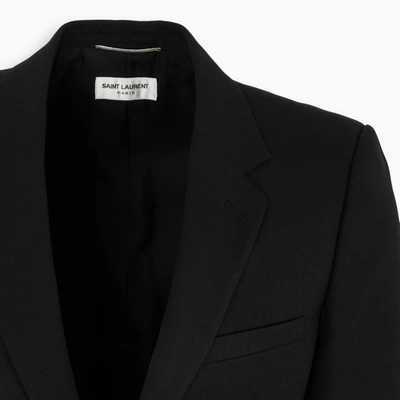 Shop Saint Laurent Black Gabardine Jacket