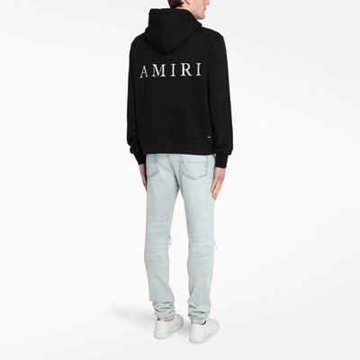 Shop Amiri Embroidered Black Sweatshirt Hoodie