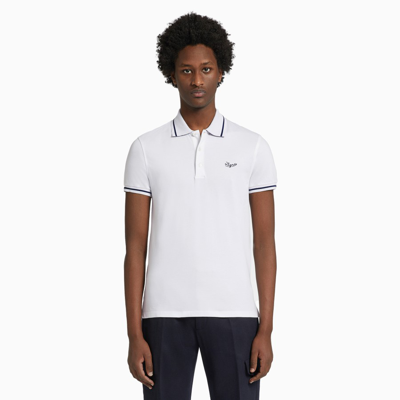 Shop Ermenegildo Zegna White Short Sleeve Polo T-shirt