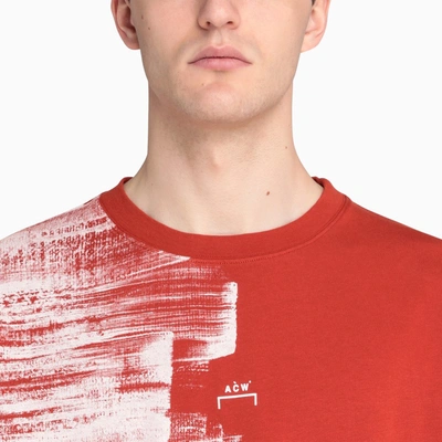 Shop A-cold-wall* Red Brush Stroke T-shirt