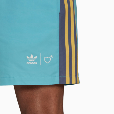Shop Adidas Statement Light Blue Human Made Shorts