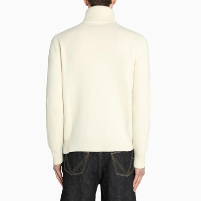 Shop Alexander Mcqueen Cream Asymmetric Sweater In White