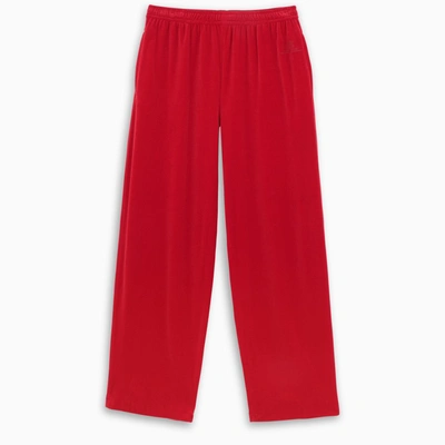 Shop Balenciaga Red Velvet Track Pants