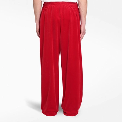 Shop Balenciaga Red Velvet Track Pants