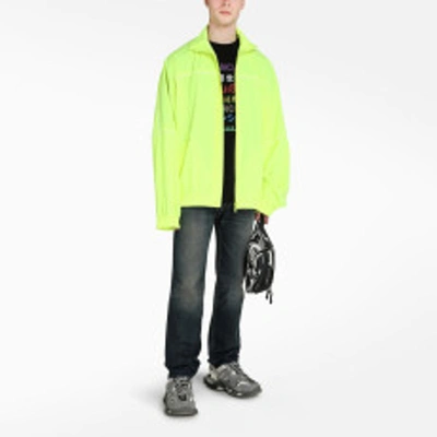 Shop Balenciaga Fluo Yellow Track Jacket