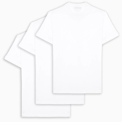 Shop Prada Men's White Cotton T-shirt - 3 Pack