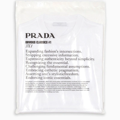 Shop Prada Men's White Cotton T-shirt - 3 Pack