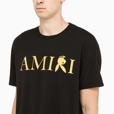 Shop Amiri Black Logo-print T-shirt