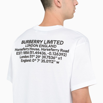Shop Burberry White Printed T-shirt