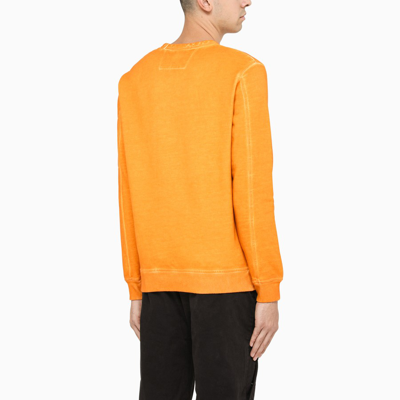 Shop C.p. Company Yellow Crewneck Sweatshirt In Orange