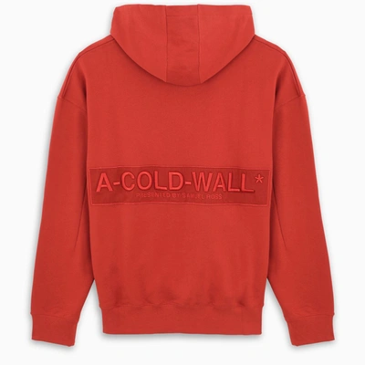 Shop A-cold-wall* Red Logo-embroidery Hoodie