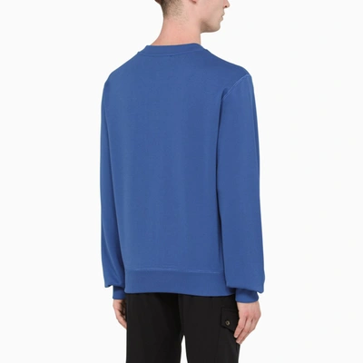 Shop Dolce & Gabbana Blue Sweatshirt With Logoed Plaque