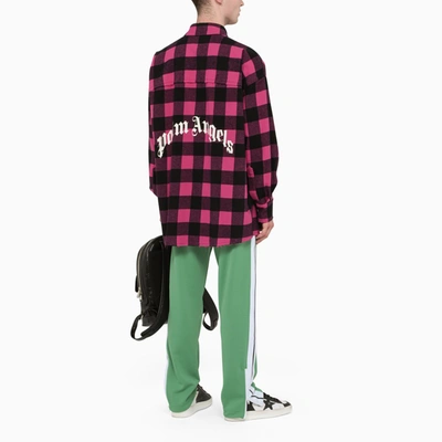 Shop Palm Angels Fuchsia Shirt With Check Print In ["black"/ "multicolor"/ "pink"]