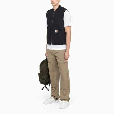 Shop Carhartt Navy Cotton Waistcoat In Blue