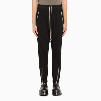 Shop Rick Owens Black Trousers With Zip Detailing