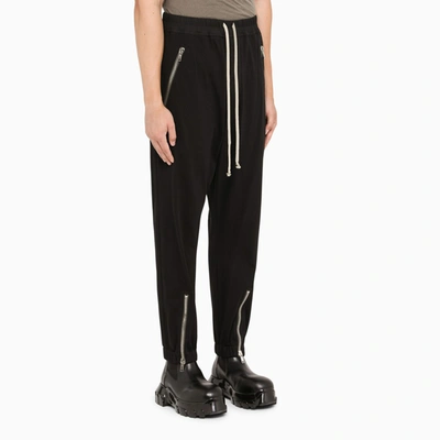 Shop Rick Owens Black Trousers With Zip Detailing