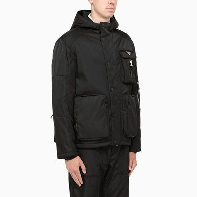 Shop Prada Black Nylon Cargo Jacket