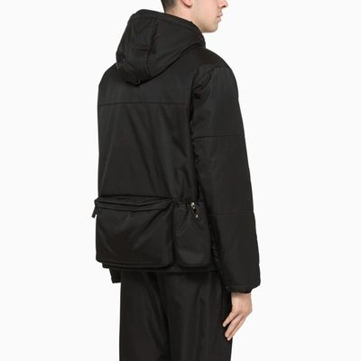 PRADA: re-nylon jacket with multi-pockets and logo - Black