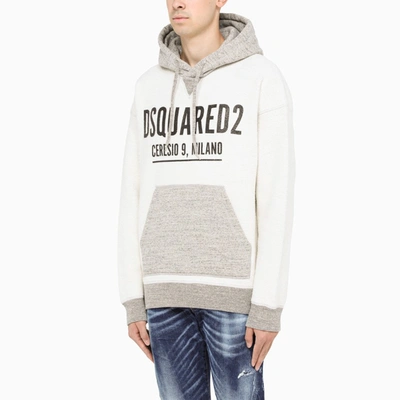 Shop Dsquared2 White And Grey Hoodie