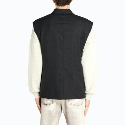 Shop Fear Of God Charcoal Wool Waistcoat In Black