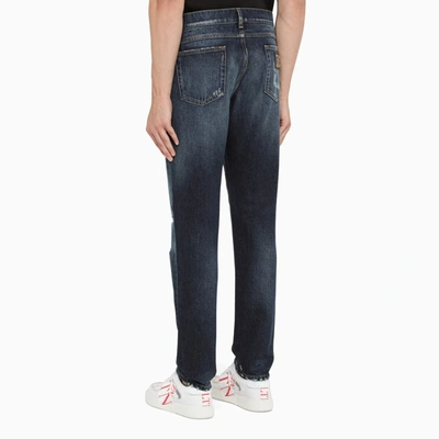 Shop Dolce & Gabbana Blue Distressed Jeans In Multicolor