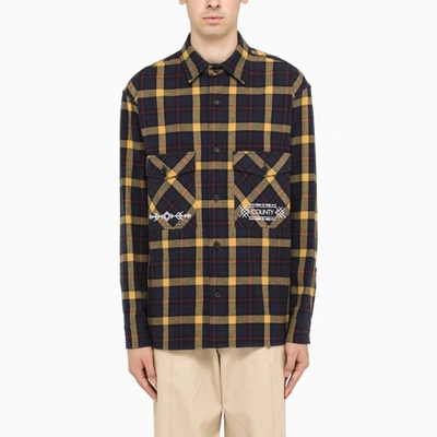 Shop Marcelo Burlon County Of Milan Checked Long Sleeves Shirt In Blue