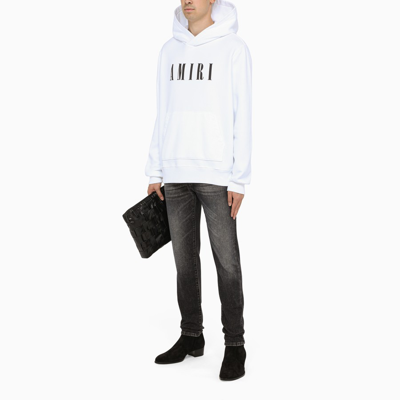 Shop Amiri White Logo-print Hoodie