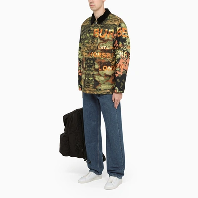 Shop Burberry Shirt With Malvern Camouflage Print In Multicolor