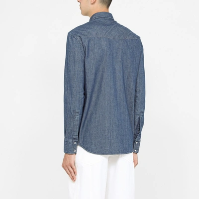 Shop Salvatore Piccolo Blue Denim Shirt