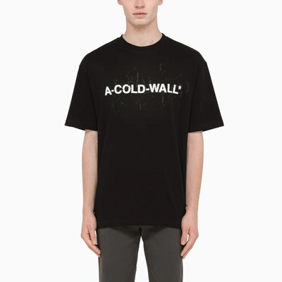 Shop A-cold-wall* Black T-shirt With Logo Print