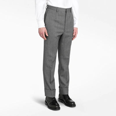 Shop Prada Grey Tailored Trousers