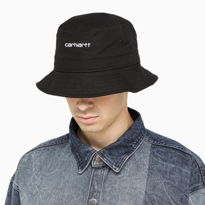 Shop Carhartt Black Logo-embroidery Bucket Hat