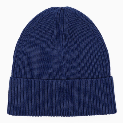 Shop Y-3 Blue Logo-patch Beanie