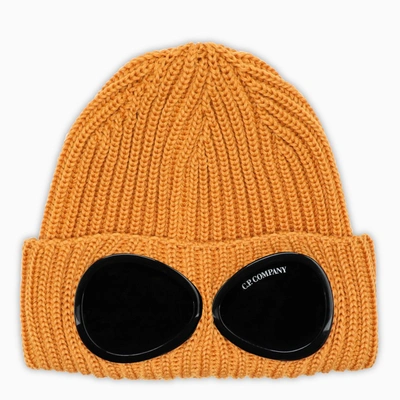 Shop C.p. Company Orange Goggle Ribbed-knit Beanie