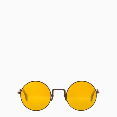 Shop Movitra Brown/yellow Tytus Cerchio Sunglasses
