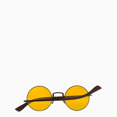 Shop Movitra Brown/yellow Tytus Cerchio Sunglasses