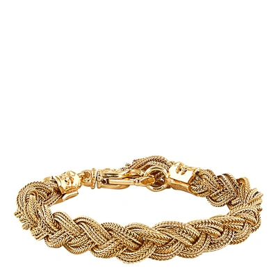 Shop Emanuele Bicocchi Gold Plated Woven Bracelet In Metal