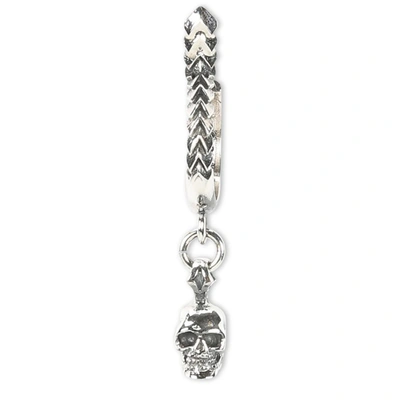 Shop Emanuele Bicocchi Silver Skull Earring In Metal