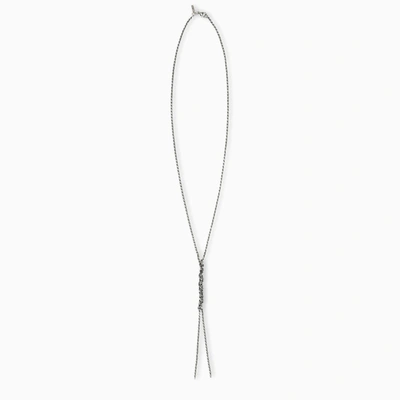 Emanuele Bicocchi Silver Crochet Y-shaped Necklace In Metal