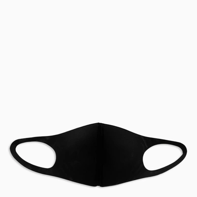 Palm Angels Black Face Mask With White Logo In Black