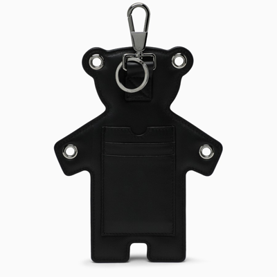 Shop Burberry Black Leather Bear Key Case