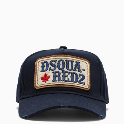 Shop Dsquared2 Blue Navy Cap With Visor