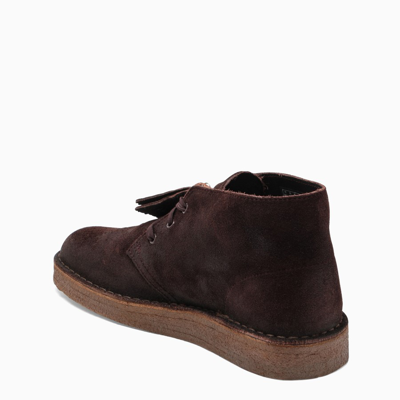Clark Dark Brown Suede Medium Derby Shoes In Brown