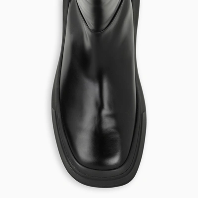 Shop Prada Black Brushed Leather Boots